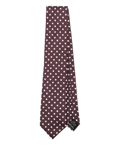 Tom Ford Silk Polka-dot Tie In Red