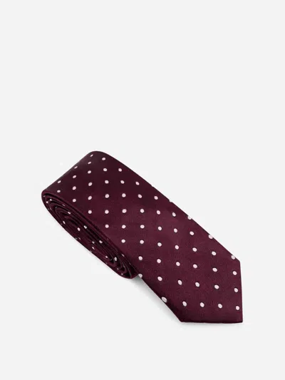 Tom Ford Silk Polka Dot Tie In Burgundy