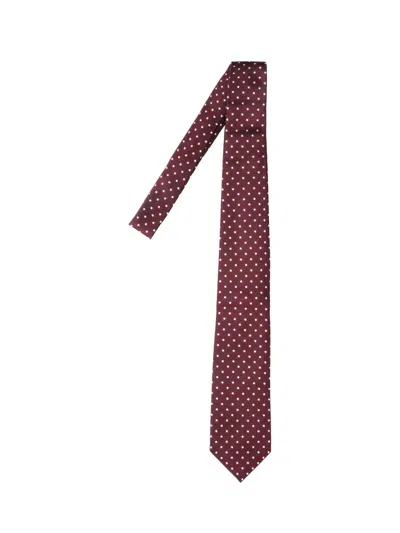Tom Ford Silk Polka Dot Tie In Red