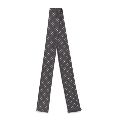 Tom Ford Silk Polka-dot Scarf In Gray