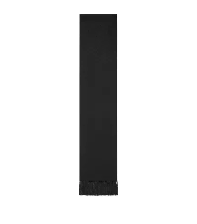 Tom Ford Silk Polka-dot Scarf In Black