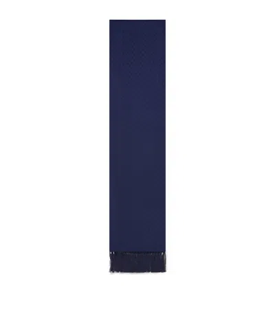 Tom Ford Silk Polka-dot Scarf In Navy