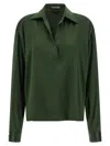 Tom Ford Stretch Silk Shirt In Green