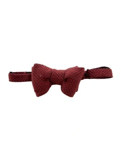 Pre-owned Tom Ford Silk Pre Tied Tie In Red
