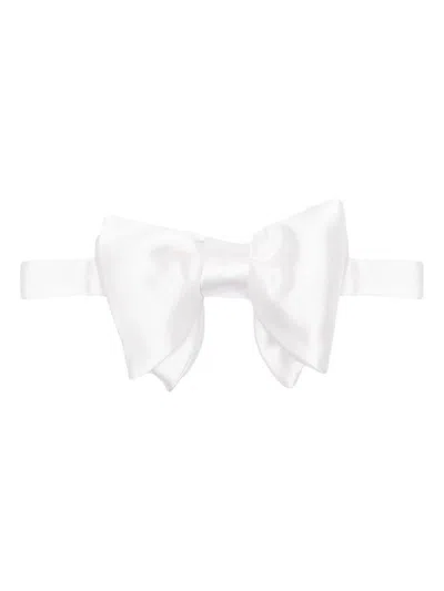 Tom Ford Silk Pre-tied Bow Tie In White