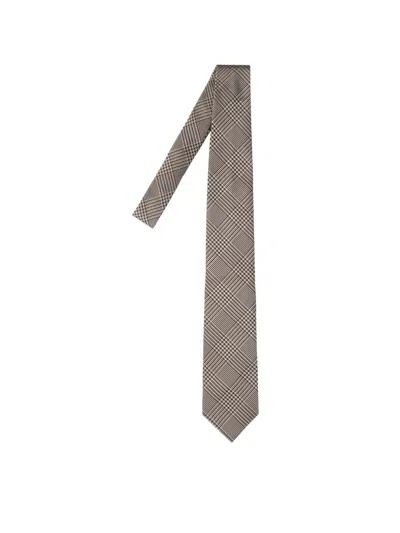 Tom Ford Silk Printed Tie In Brown