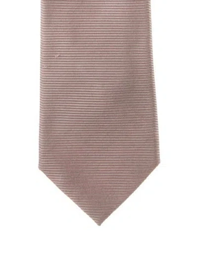 Pre-owned Tom Ford Silk  Printed Tie In Neutral