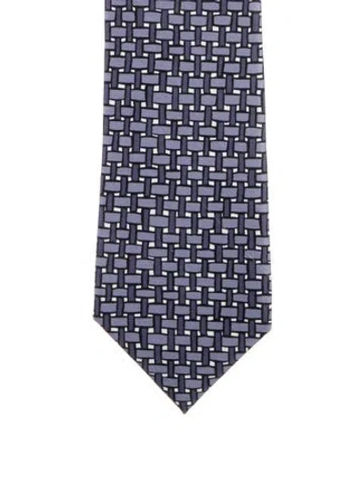 Pre-owned Tom Ford Silk Printed Tie In Purple