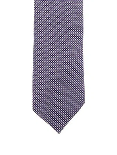 Pre-owned Tom Ford Silk Printed Tie In Purple