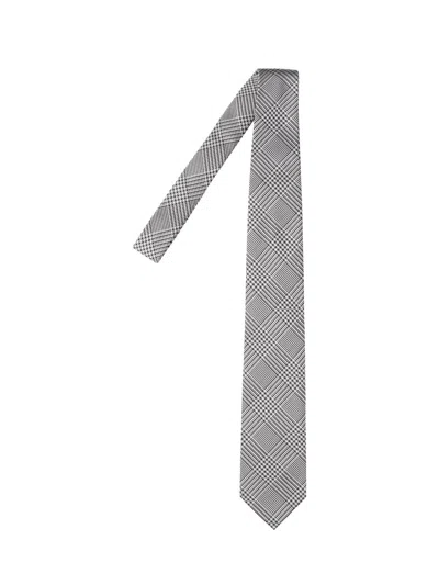 Tom Ford Silk Printed Tie In Silver