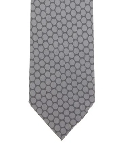 Pre-owned Tom Ford Silk Printed Tie W/tags In Gray