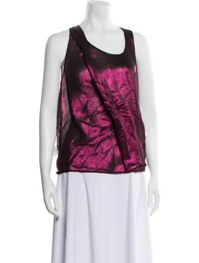 Pre-owned Tom Ford Silk Printed Top In Purple