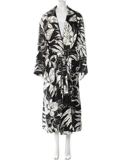 Pre-owned Tom Ford Silk Printed Trench Coat In Black
