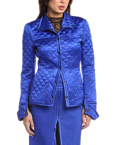 Tom Ford Silk Quilted Jacket In Blue