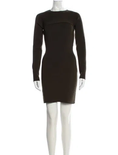 Pre-owned Tom Ford Silk Ruffle Embellishment Dress Set In Green