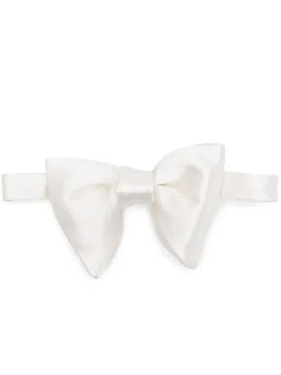 Tom Ford Silk Satin Bow Tie In White