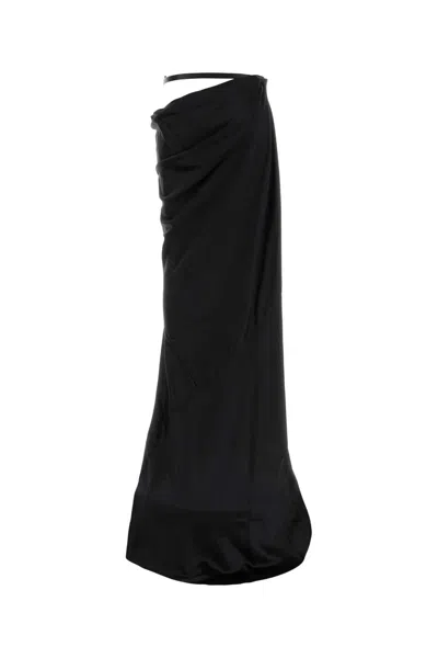 Tom Ford Silk Satin Long Bias Skir In Black