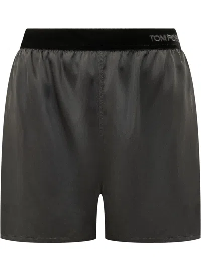 Tom Ford Silk Satin Pajama Shorts In Black