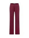 Tom Ford Fuchsia Pants With Elastic Waist With Logo Lettering In Silk Stretch Woman In Burgundy