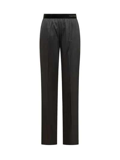 Tom Ford Silk Satin Pants In Black