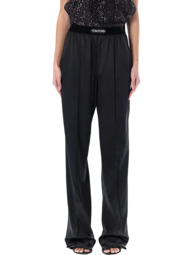 Tom Ford Silk Satin Pijama Pant In Black