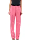 Tom Ford Jacquard-trimmed Stretch-silk Satin Wide-leg Pants In Pink Rose