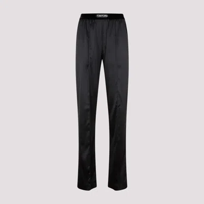 Tom Ford Black Pinched Seam Lounge Pants In Lb999 Black