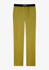 Tom Ford Silk Satin Pj Pants In Olive
