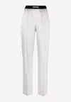 Tom Ford Primrose Liliac Silk Satin Pijama Pants In White