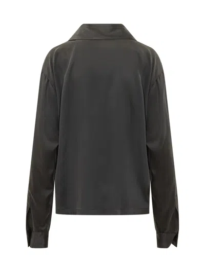 Tom Ford Silk Satin Polo In Black