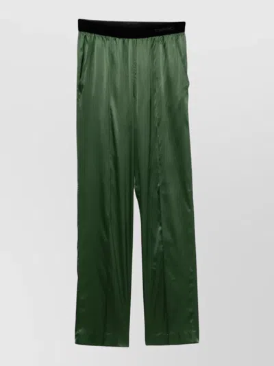 Tom Ford Silk Satin Relaxed Pajama Trousers Pockets In Multi