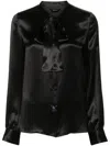 Tom Ford Camicia In Seta Con Dettaglio Plissettato In Black