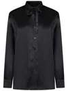 Tom Ford Camicia In Seta Con Dettaglio Plissettato In Black