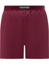 Tom Ford Silk Satin Short Pants In Burgundy