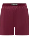 Tom Ford Silk Satin Short Pants In Burgundy