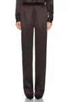 Tom Ford Silk Satin Straight Leg Pant In Black