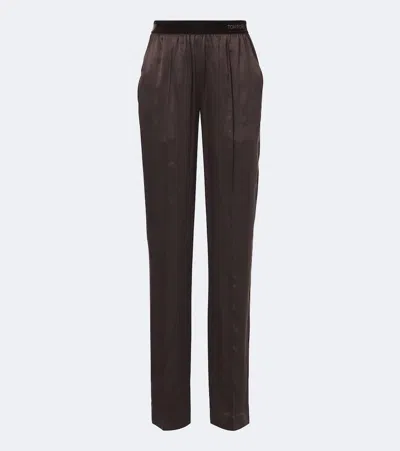 TOM FORD SILK SATIN STRAIGHT PANTS