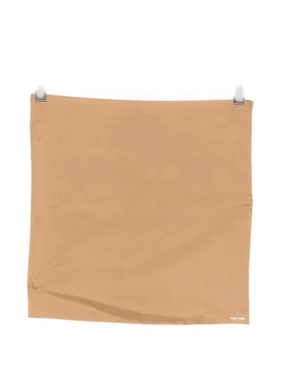 Tom Ford Silk Scarf In Gray