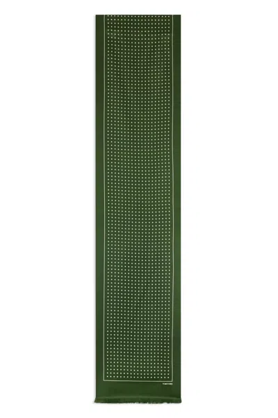 Tom Ford Silk Scarf With Dots In Blue