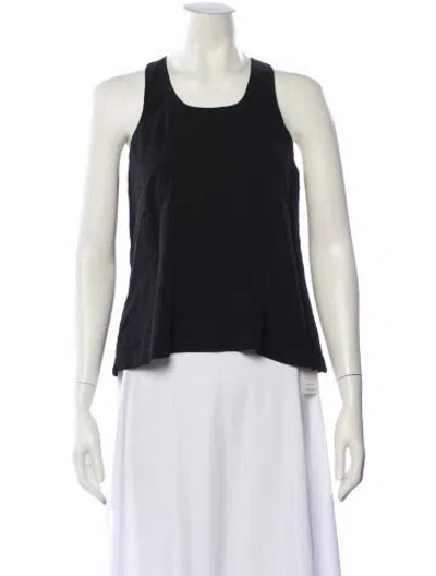 Pre-owned Tom Ford Silk Scoop Neck Top In Black