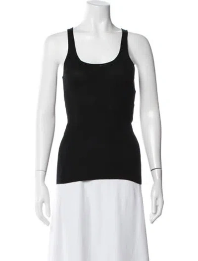 Pre-owned Tom Ford Silk Scoop Neck Top In Black