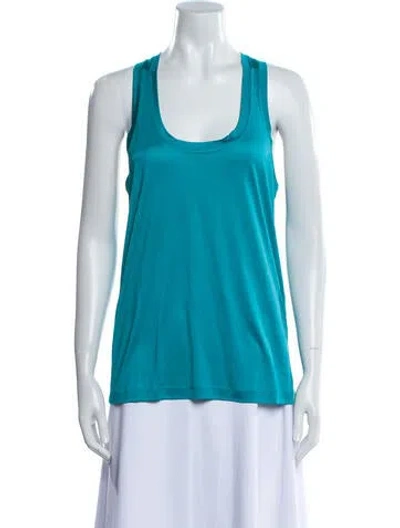 Pre-owned Tom Ford Silk Scoop Neck Top In Blue