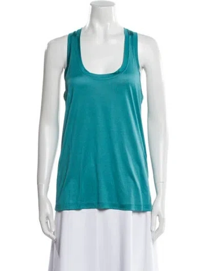Pre-owned Tom Ford Silk Scoop Neck Top In Blue