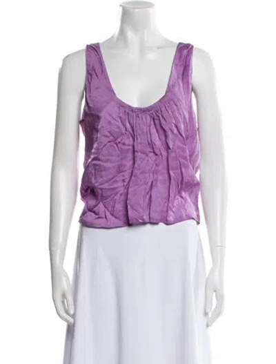 Pre-owned Tom Ford Silk Scoop Neck Top In Purple