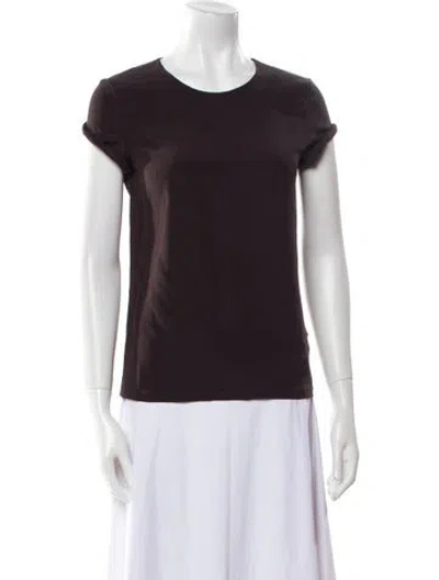 Pre-owned Tom Ford Silk Scoop Neck T-shirt In Brown