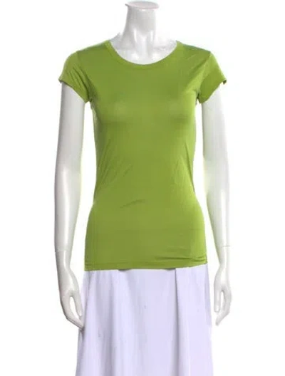 Pre-owned Tom Ford Silk Scoop Neck T-shirt In Green