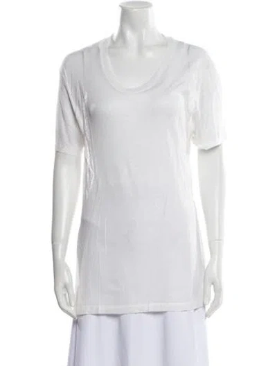 Pre-owned Tom Ford Silk Scoop Neck T-shirt In Neutral