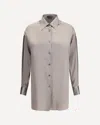 Tom Ford Collared Neck Long Sleeves Pleated Back Top In Brown