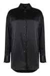 Tom Ford Shiny Silk Satin Shirt In Black