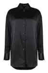Tom Ford Shiny Silk Satin Shirt In Black